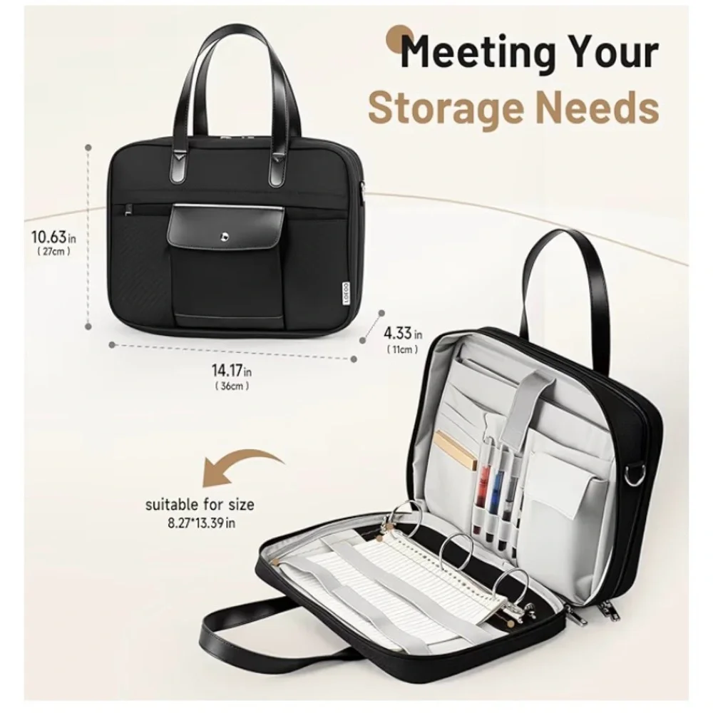 3 Ring Binder with Zipper Fits 500 Sheets, 2” Zipper Binder Shoulder Strap. New